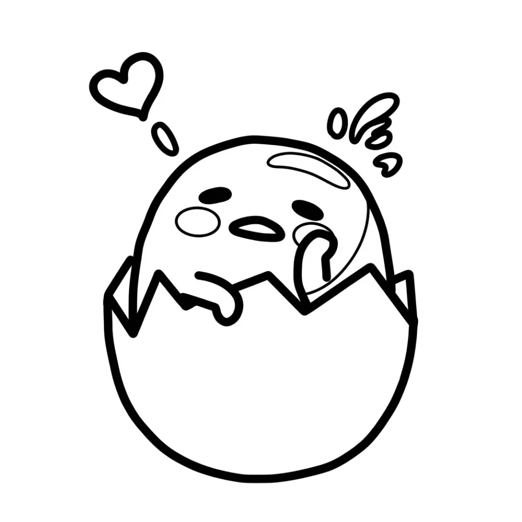 Gudetama 25 coloring pages to print for a 12-year-old child