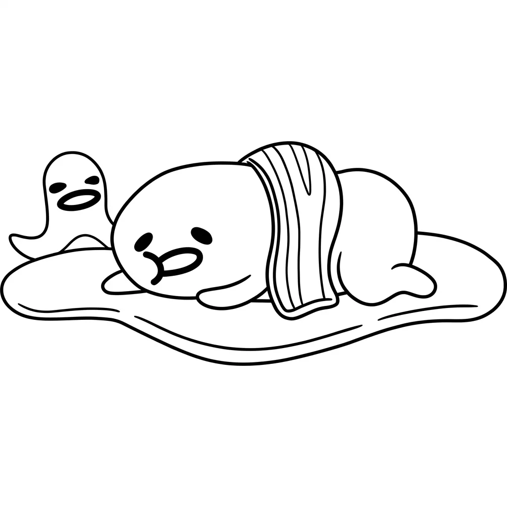 Gudetama 4 coloring page for boys to print