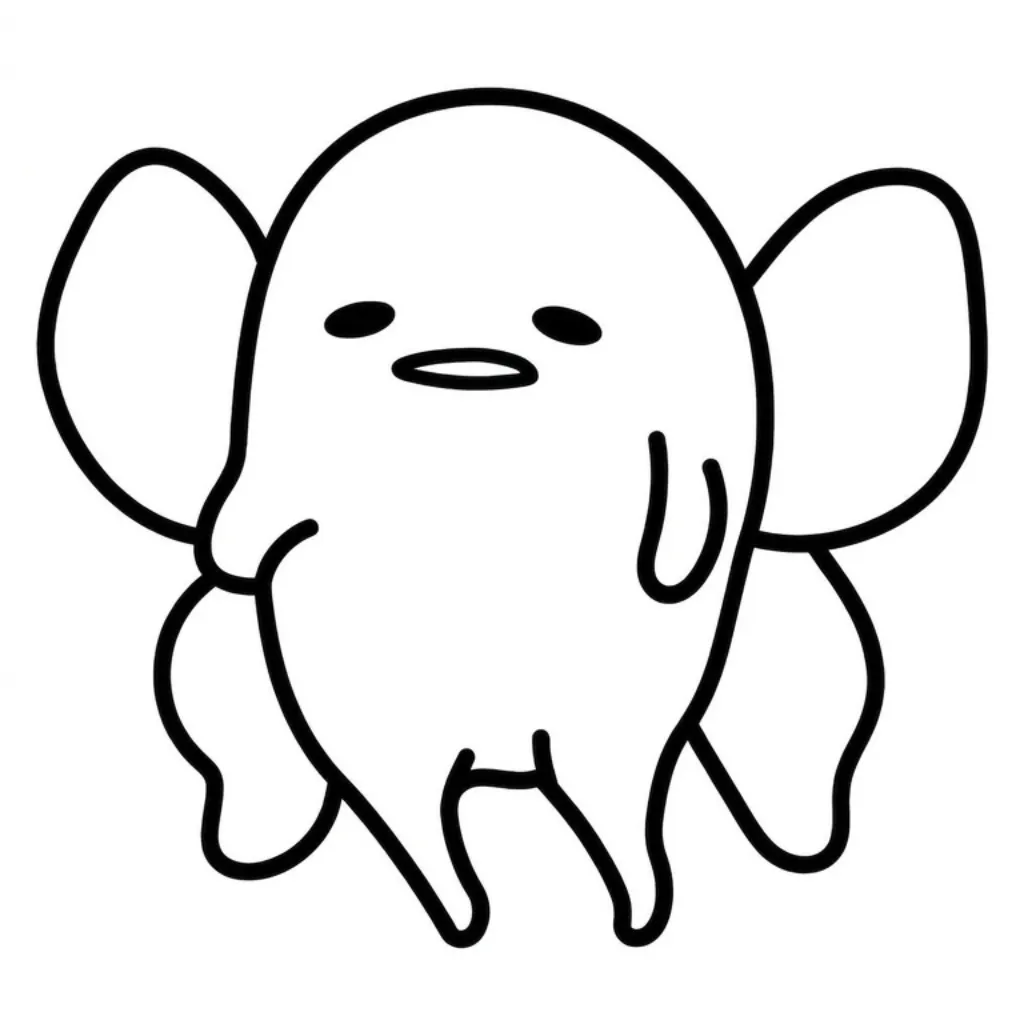 Gudetama 7 coloring pages to print for a 3-year-old child