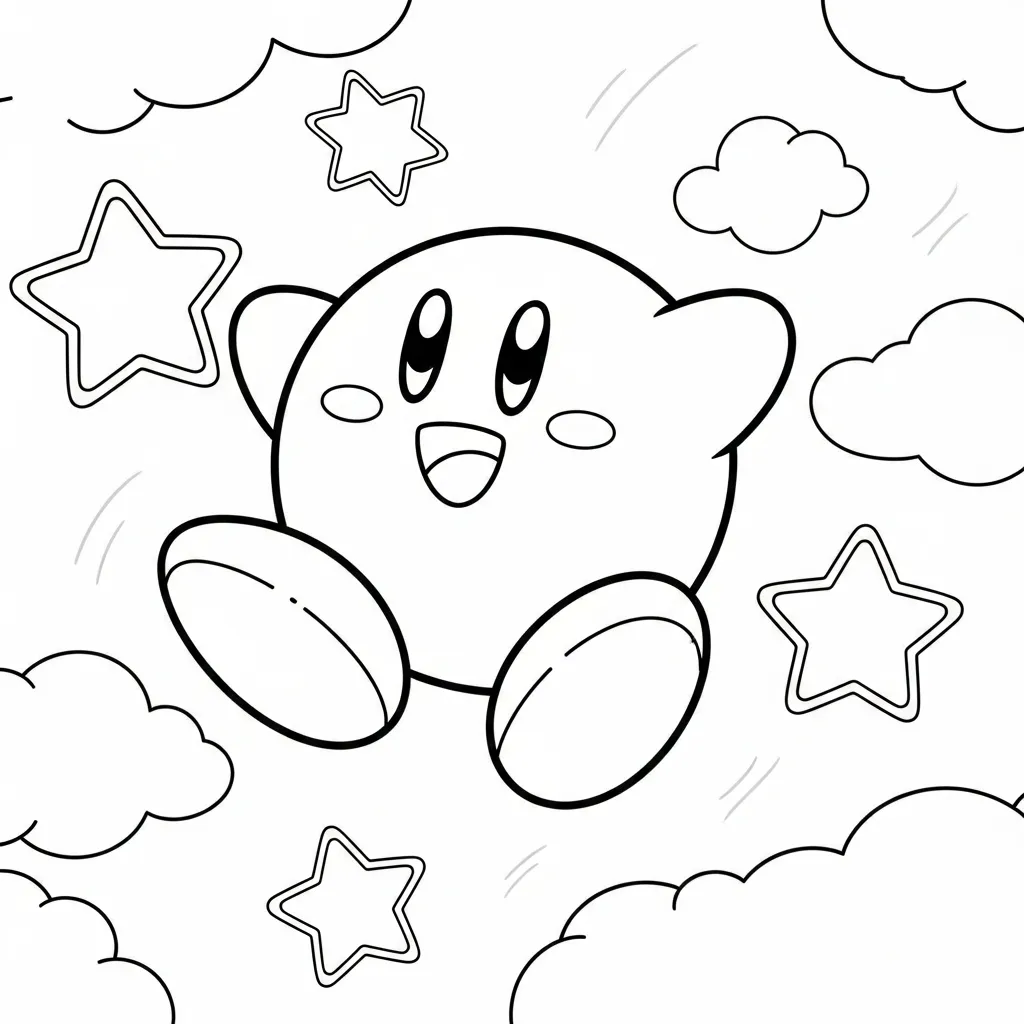 Kirby Para Colorear para colorear en línea 1