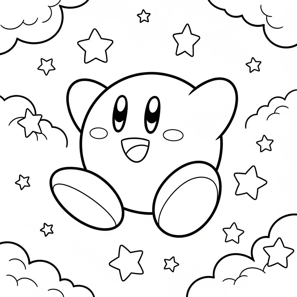 Kirby Para Colorear para colorear para imprimir