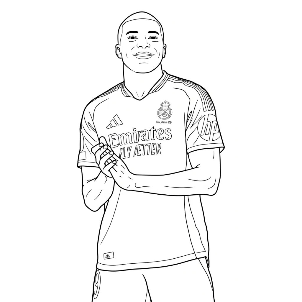 Kylian Mbappé 13 para colorear para niños