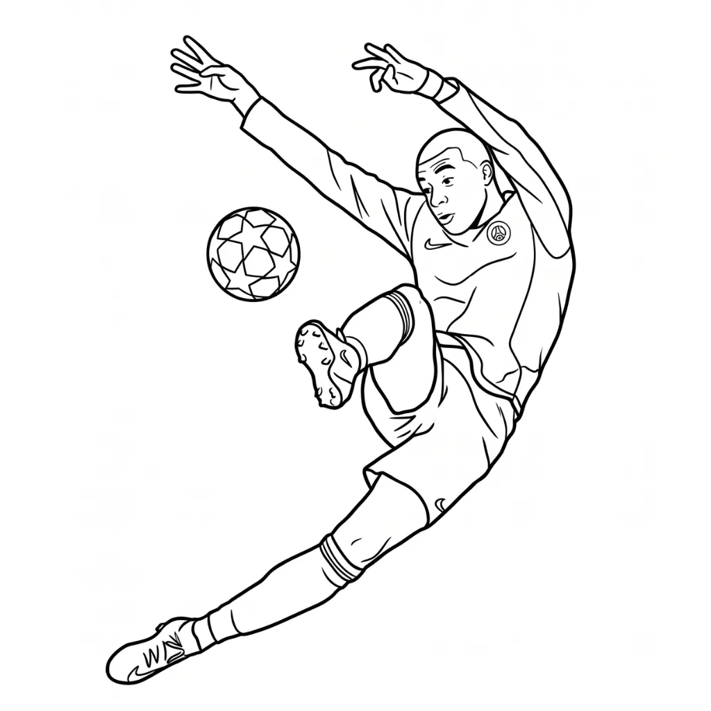 Kylian Mbappé 14 para colorear para imprimir para niños