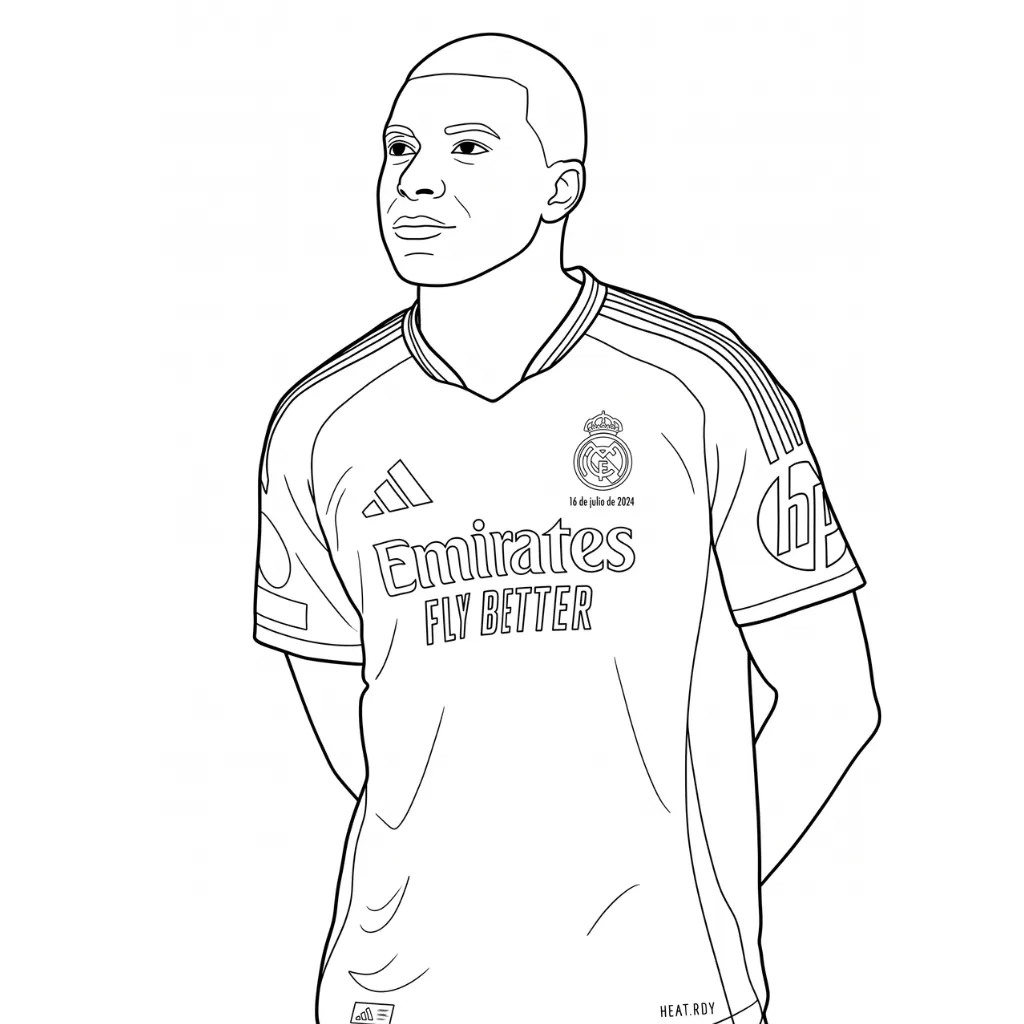 Kylian Mbappé 17 para colorear para imprimir gratis