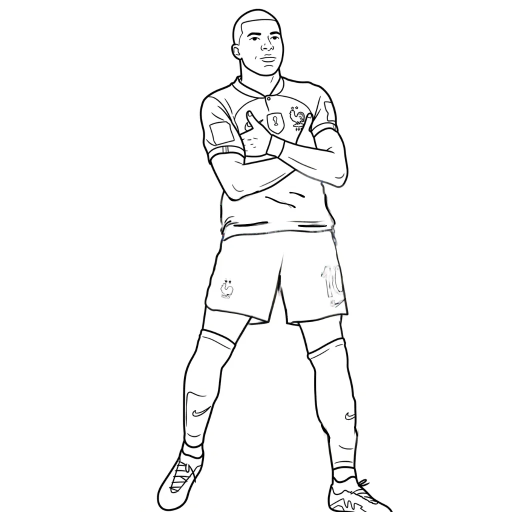 Kylian Mbappé 2 para colorear en línea