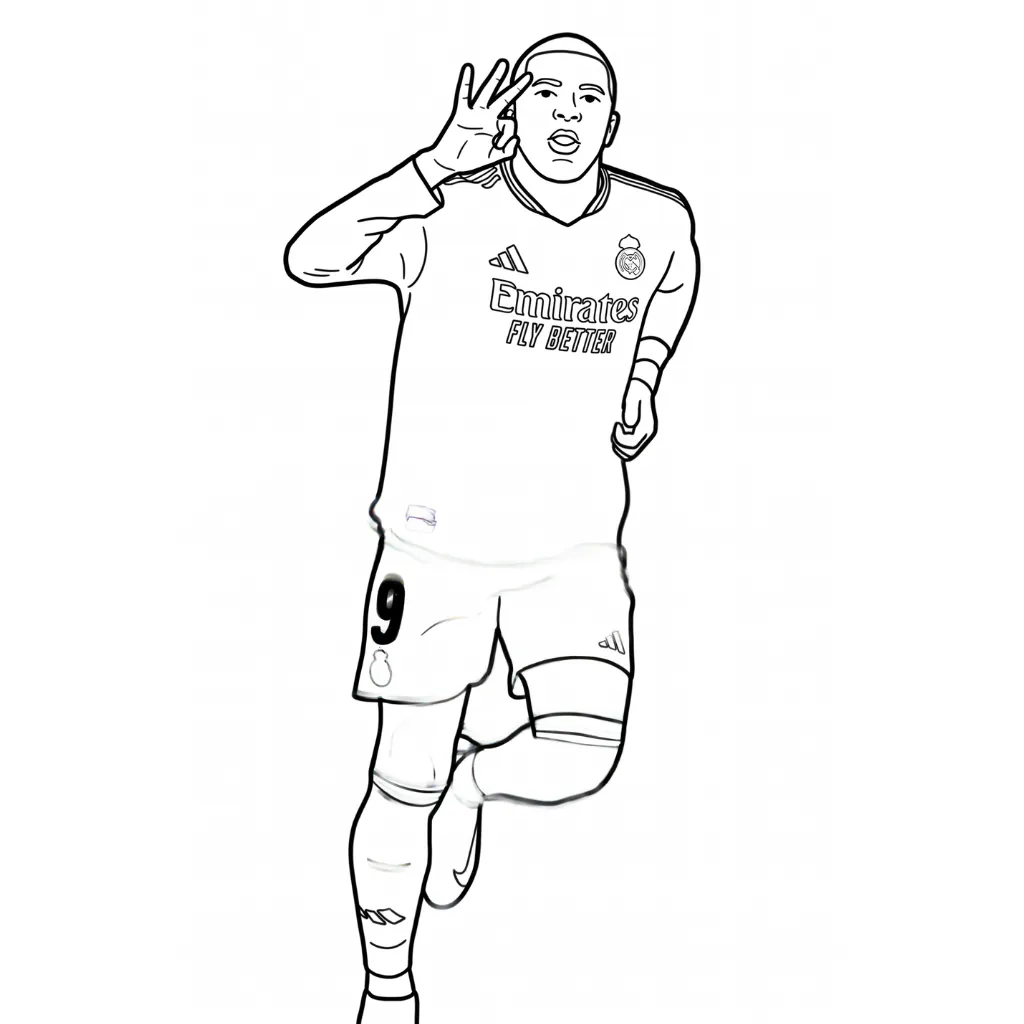 Kylian Mbappé 21 para colorear para niño de 7 años