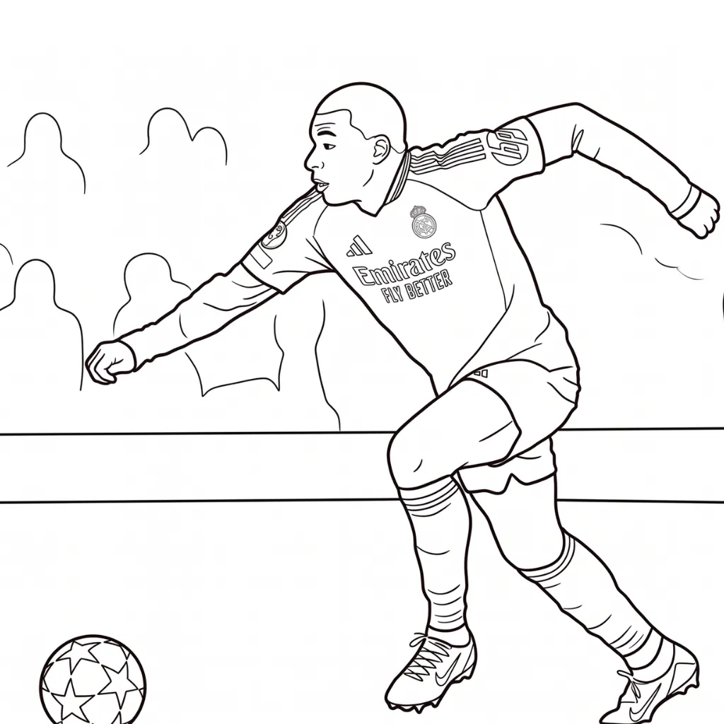 Kylian Mbappé 23 para colorear en línea