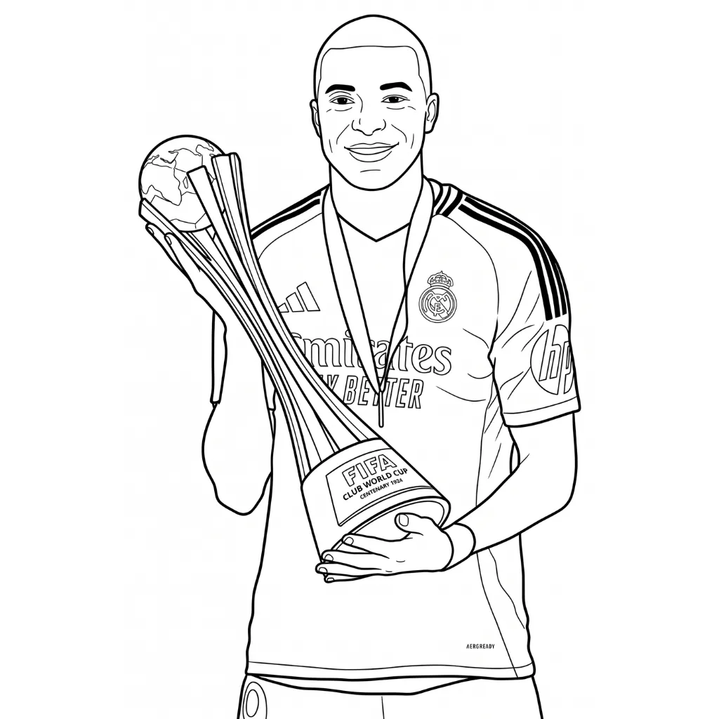 Kylian Mbappé 24 para colorear para imprimir para niños