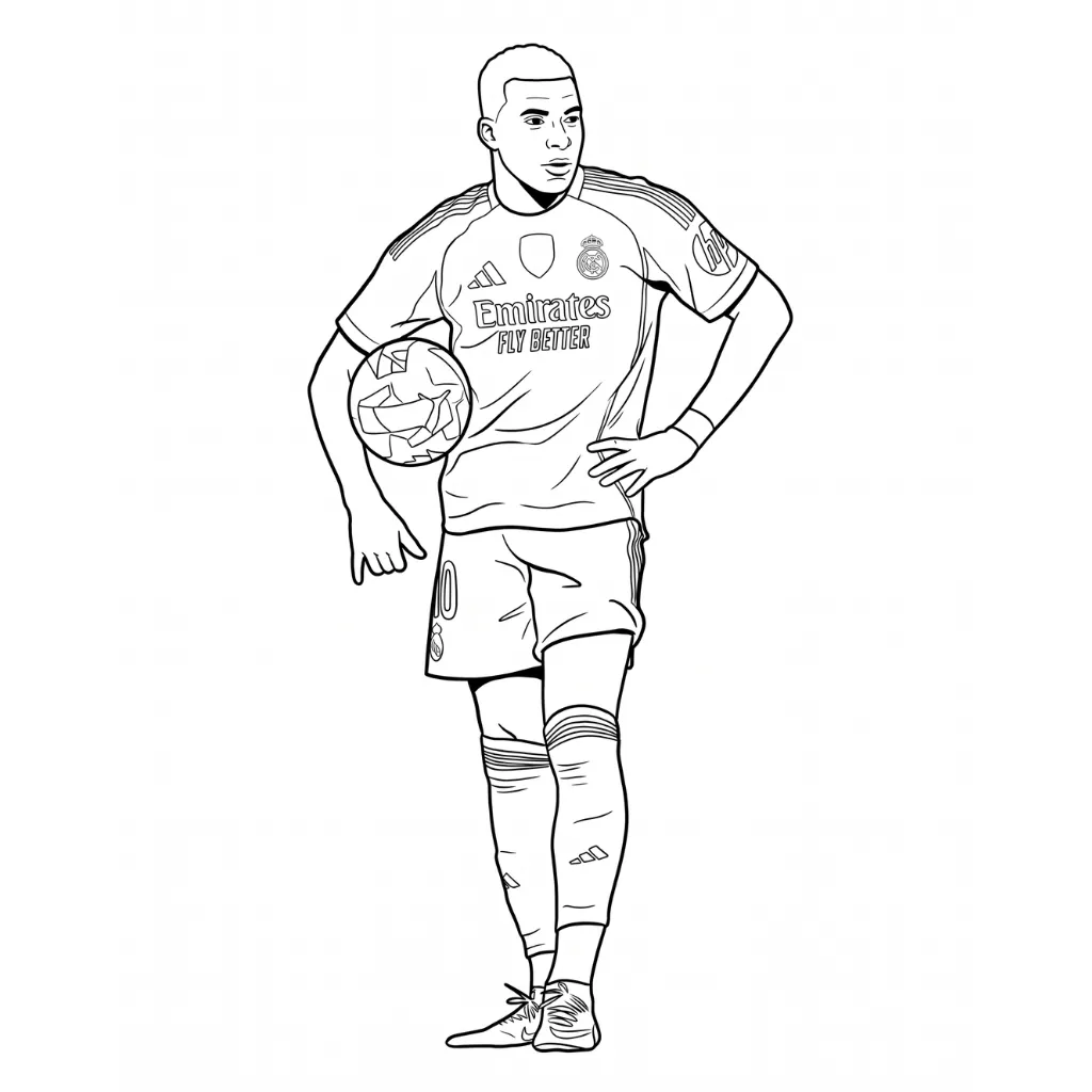Kylian Mbappé 25 para colorear para imprimir gratis