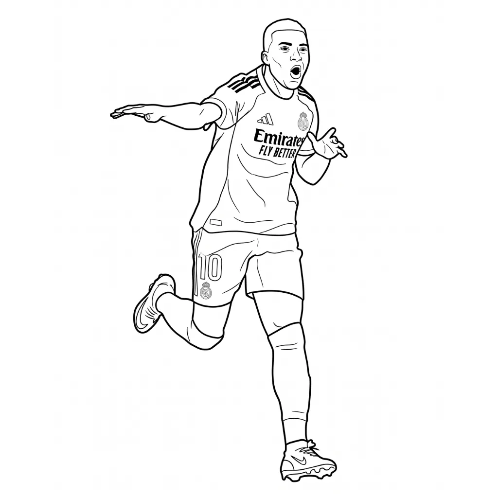 Kylian Mbappé 26 para colorear para niños para descargar