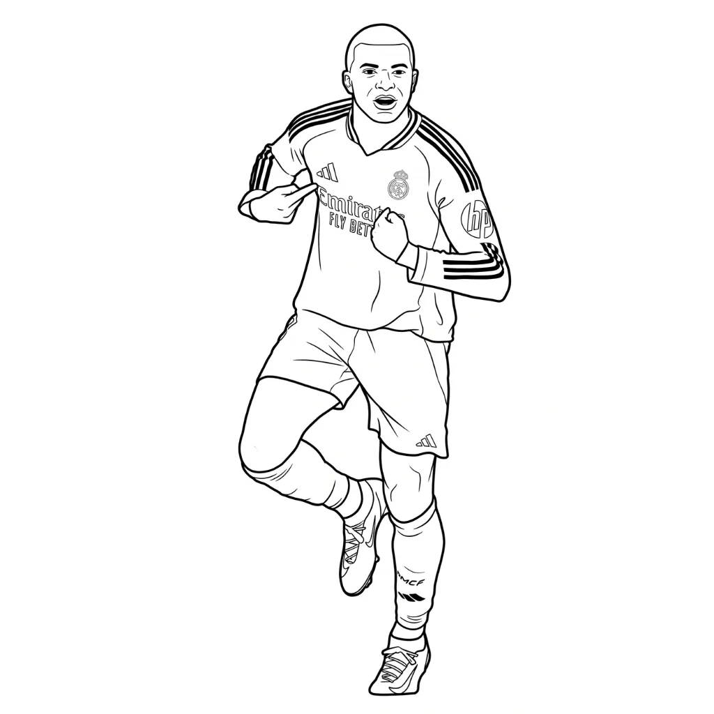 Kylian Mbappé 28 para colorear para imprimir pdf