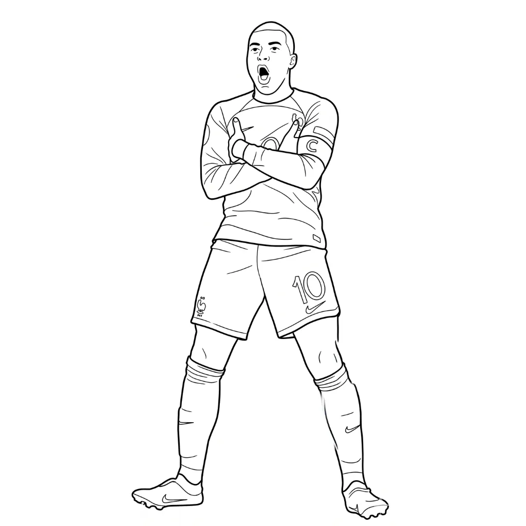 Kylian Mbappé 3 para colorear y dibujos