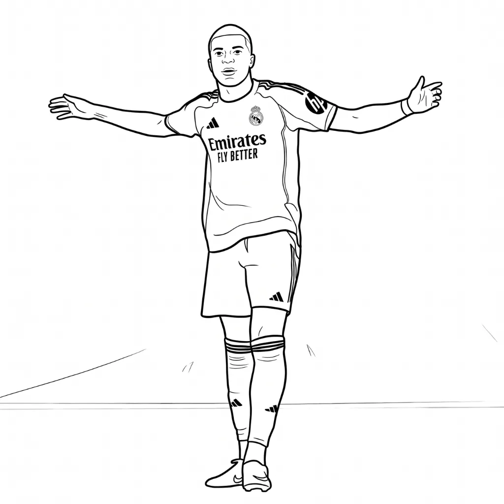 Kylian Mbappé 31 para colorear para imprimir para niño de 12 años