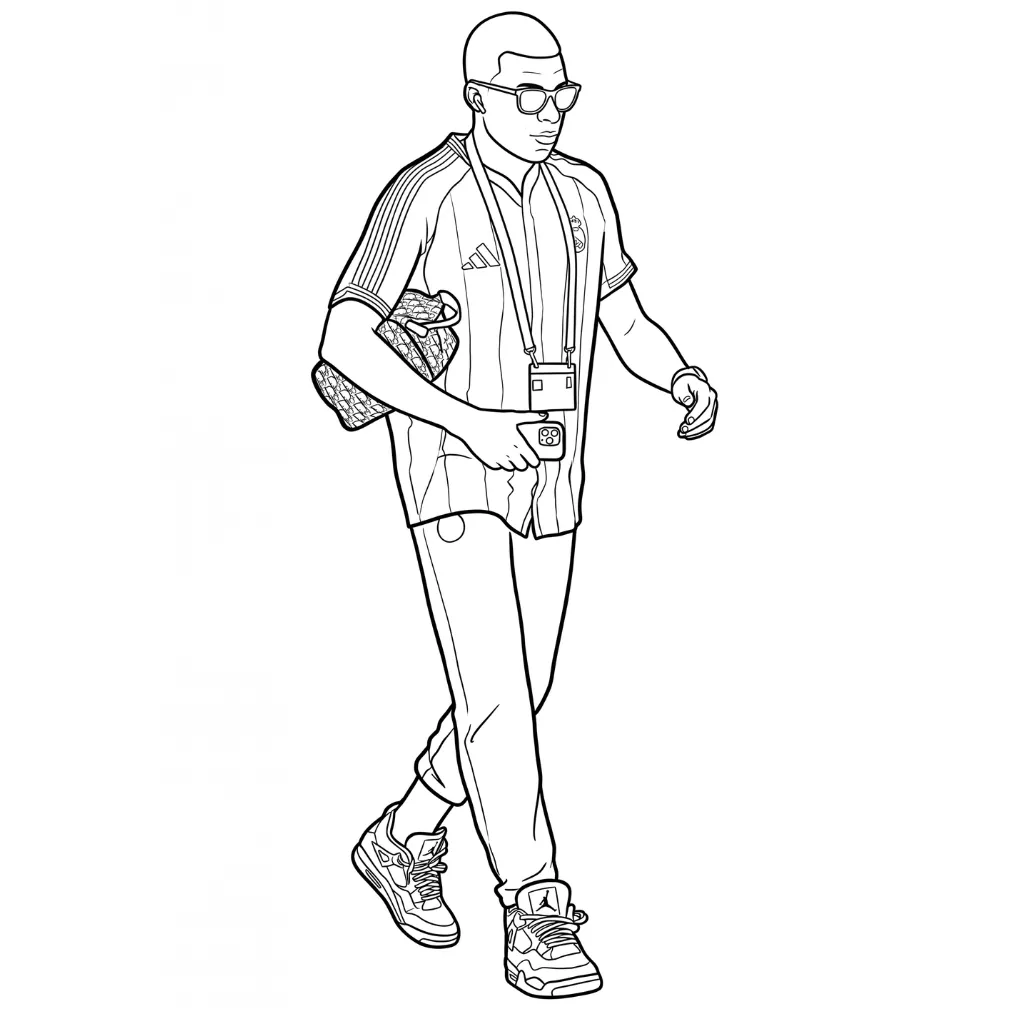 Kylian Mbappé 4 para colorear para imprimir a4