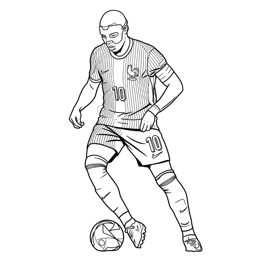 Kylian Mbappé 5 para colorear de para niños