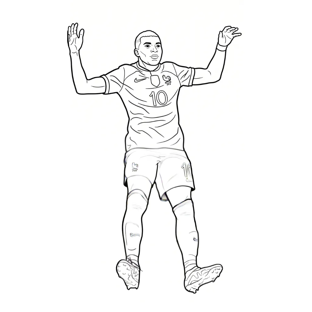 Kylian Mbappé 9 para colorear para imprimir gratis