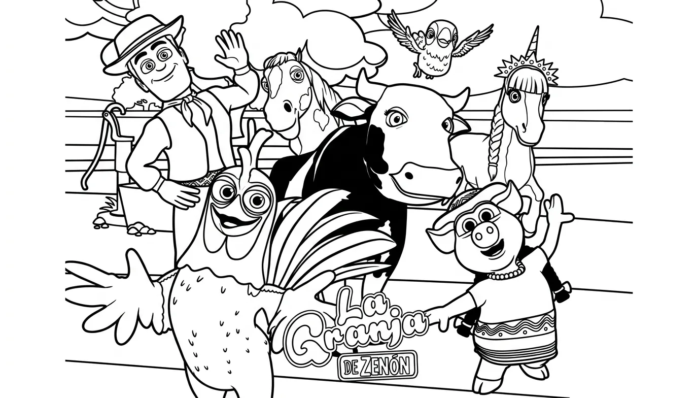La Granja de Zenón Para Colorear para colorear en línea para niño
