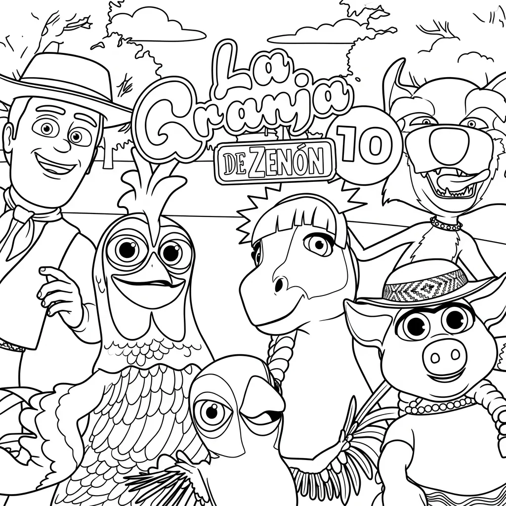 La Granja de Zenón Para Colorear para colorear para niño de 7 años