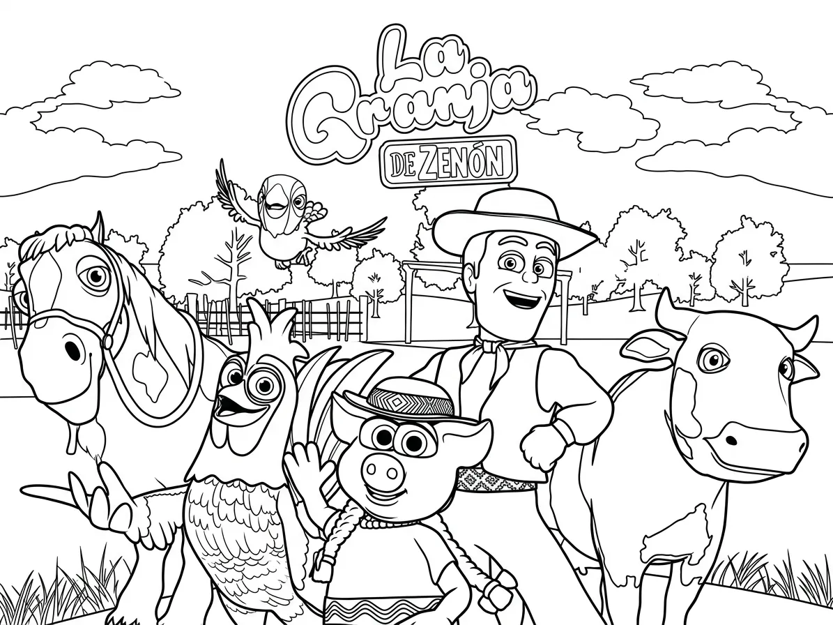 La Granja de Zenón Para Colorear para colorear para imprimir para niño de 9 años