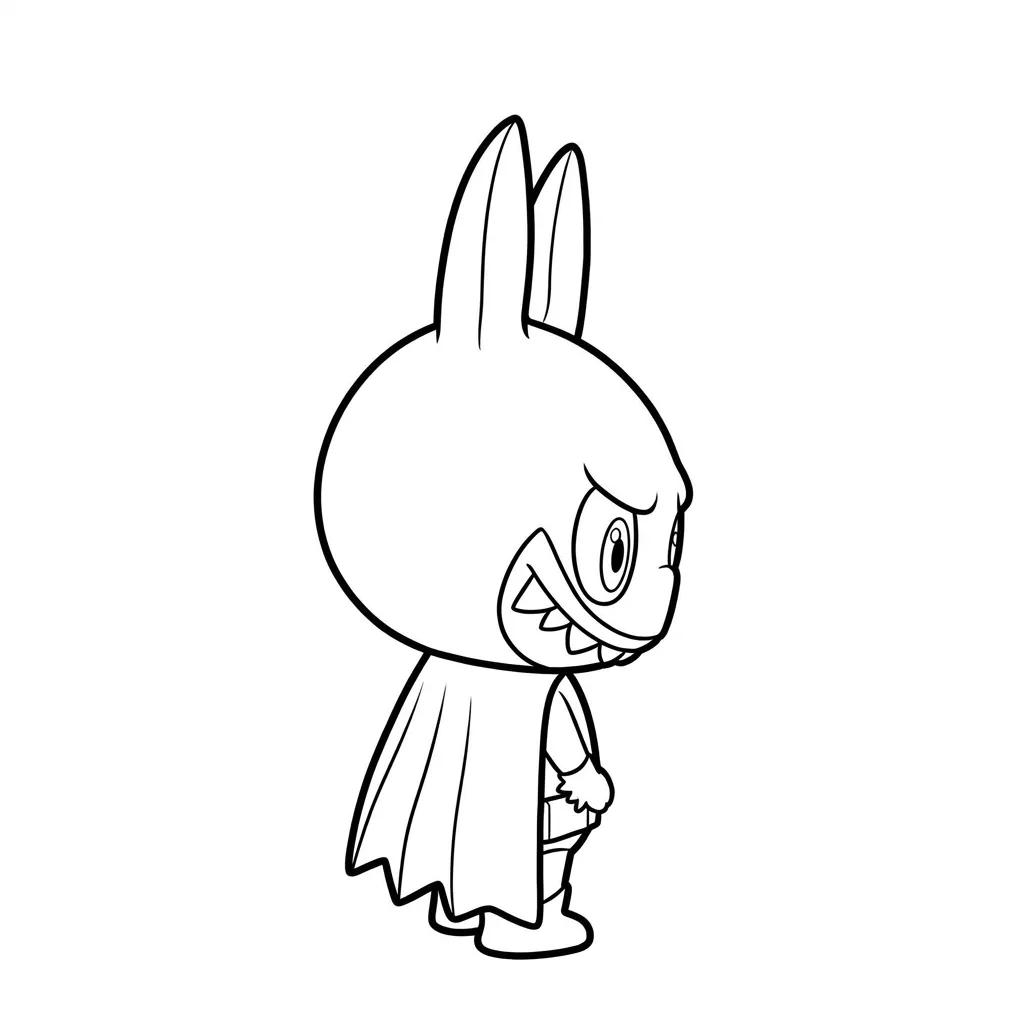 Labubu Para Colorear para colorear para imprimir para niño de 3 años 1