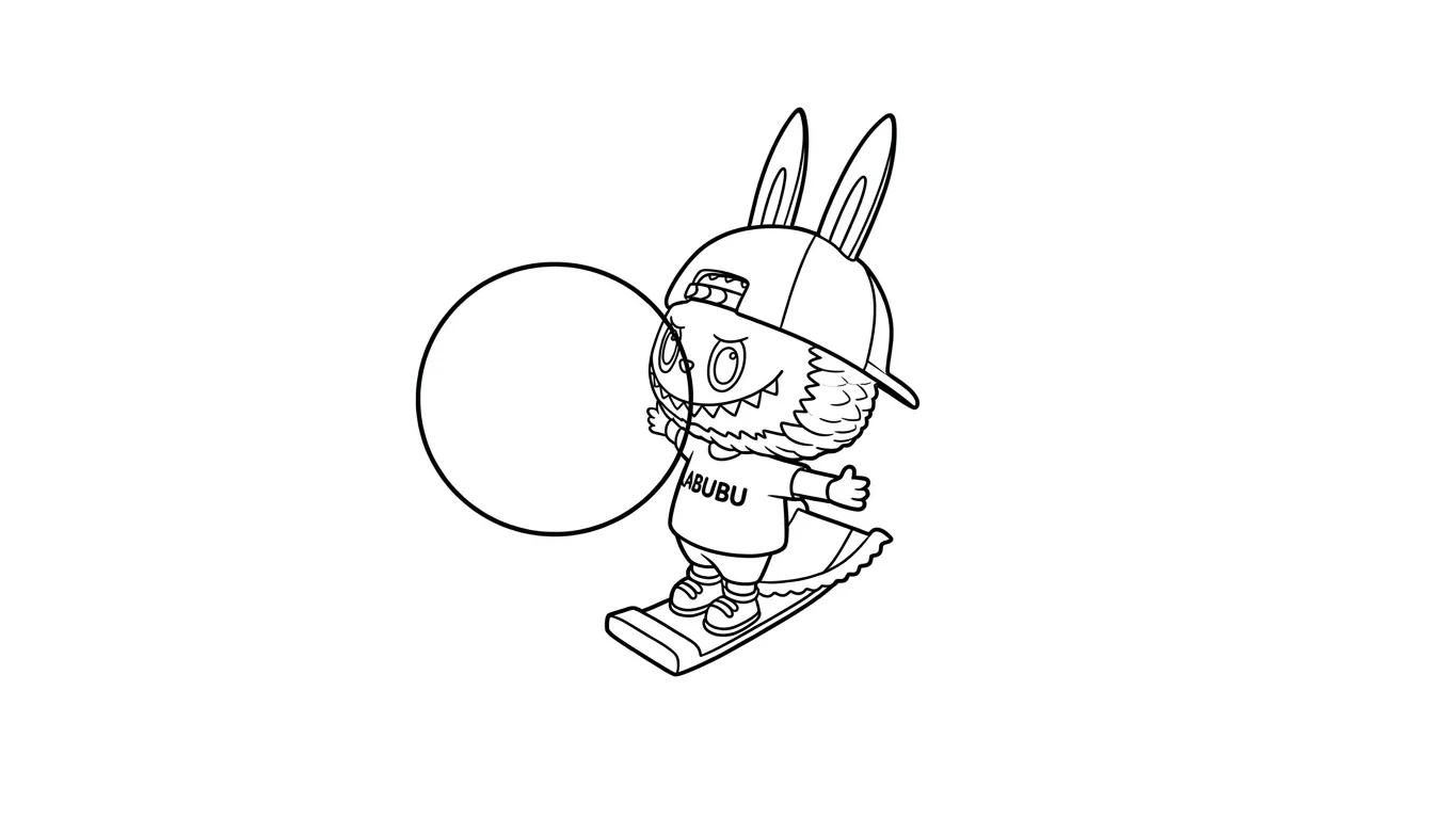 Labubu Para Colorear para colorear para niño de 4 años