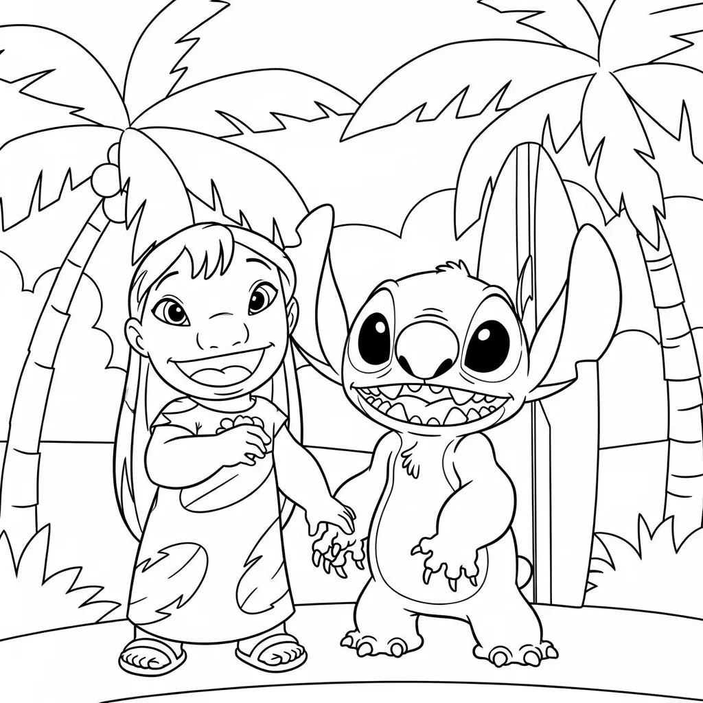 Lilo y Stitch Para Colorear para colorear para niño de 7 años
