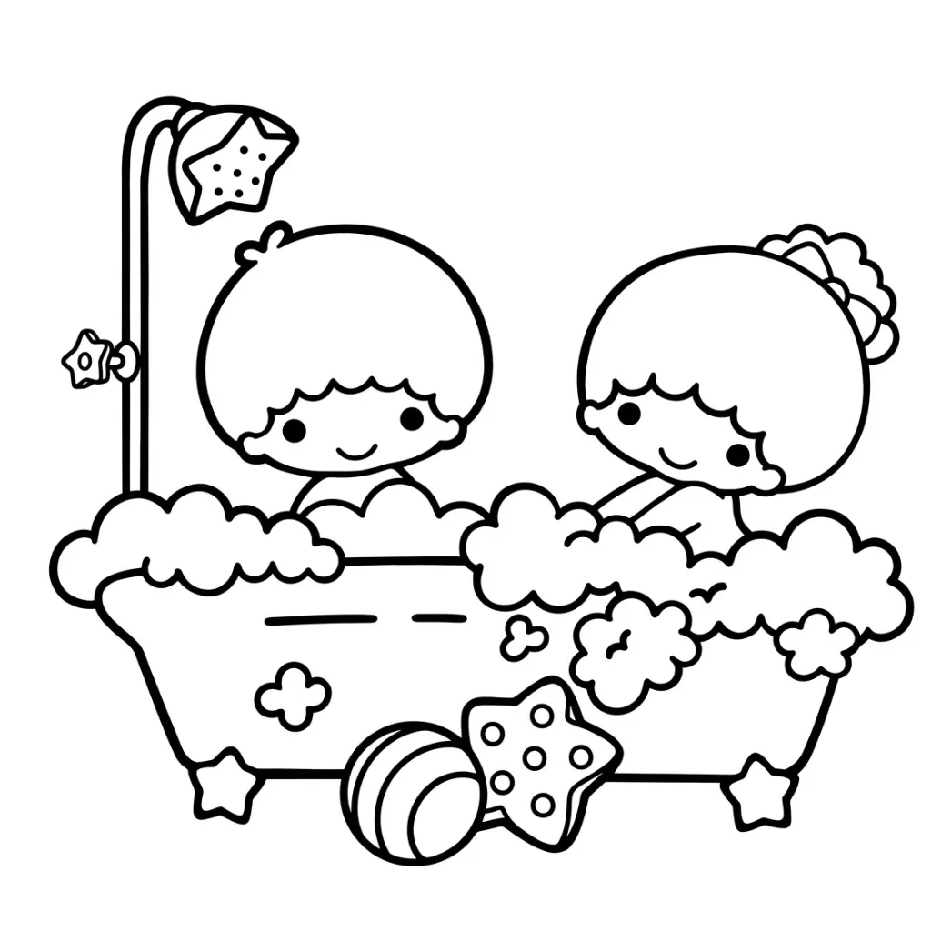 Little Twin Stars 10 para colorear y recortar