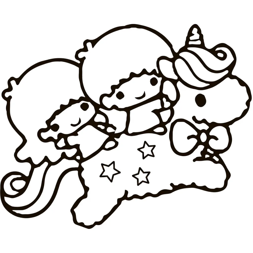 Little Twin Stars 18 para colorear para niño de 4 años