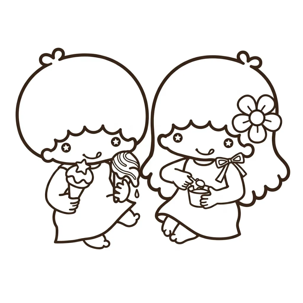 Little Twin Stars 2 para colorear gratis en línea