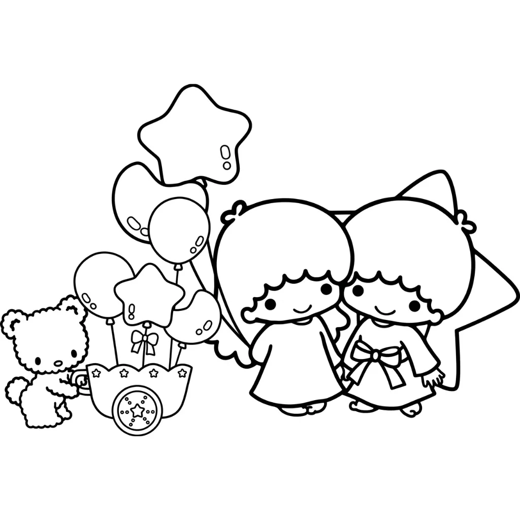 Little Twin Stars 20 para colorear para niño de 3 años