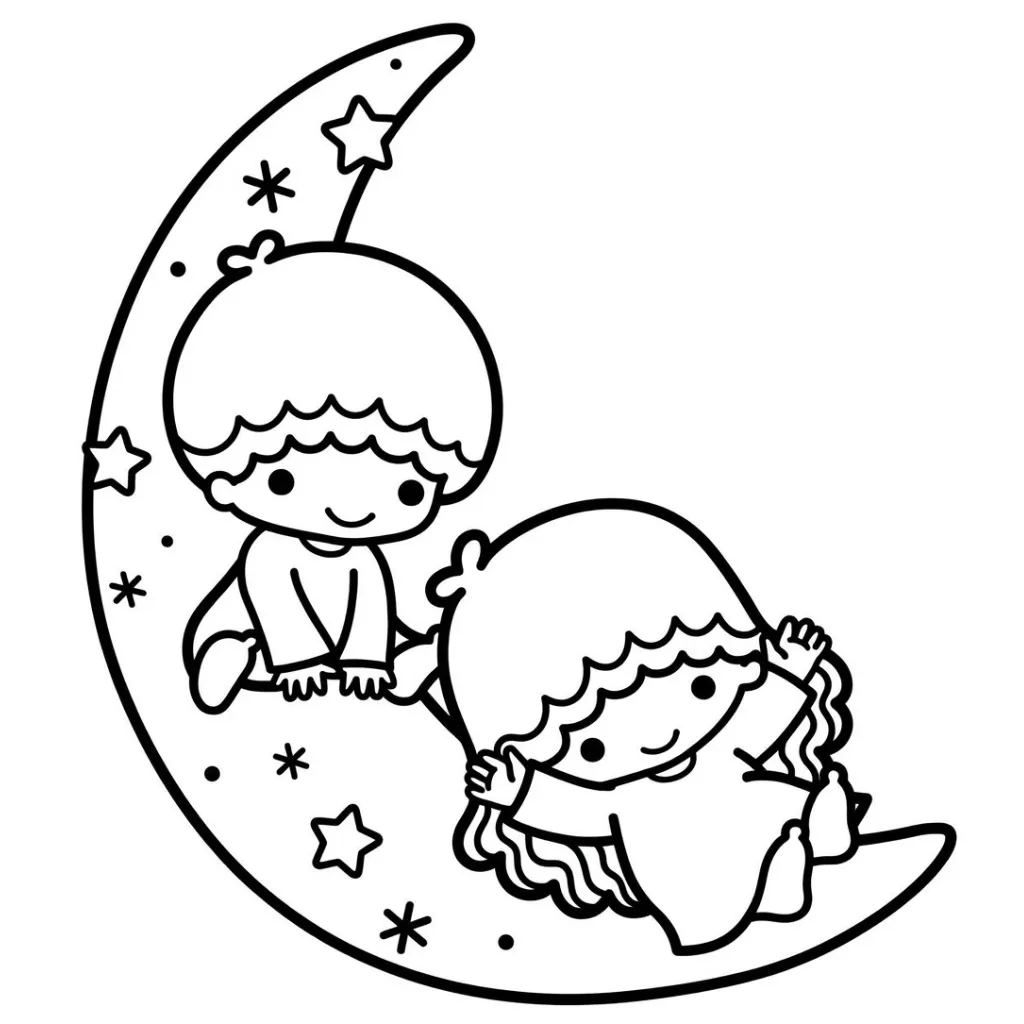 Little Twin Stars 22 para colorear para imprimir para niño de 7 años