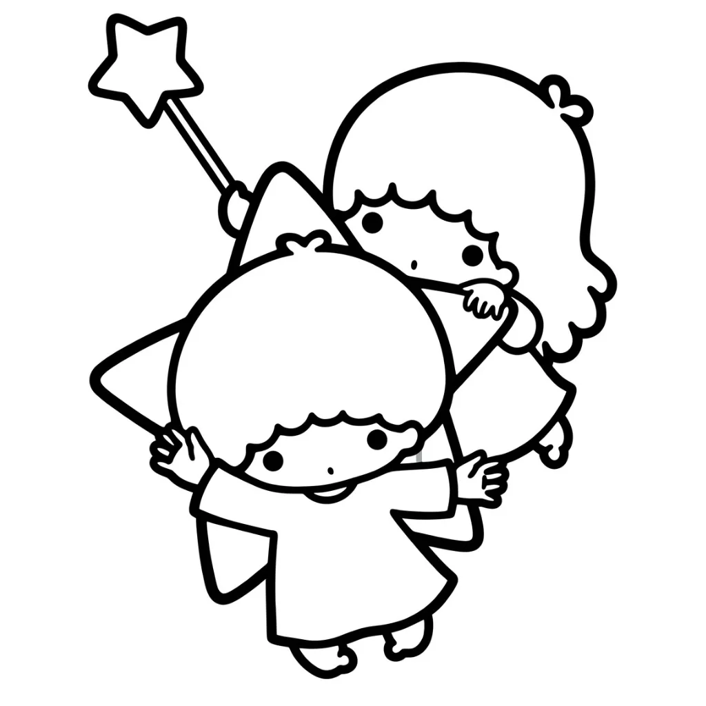 Little Twin Stars 23 para colorear para imprimir a4