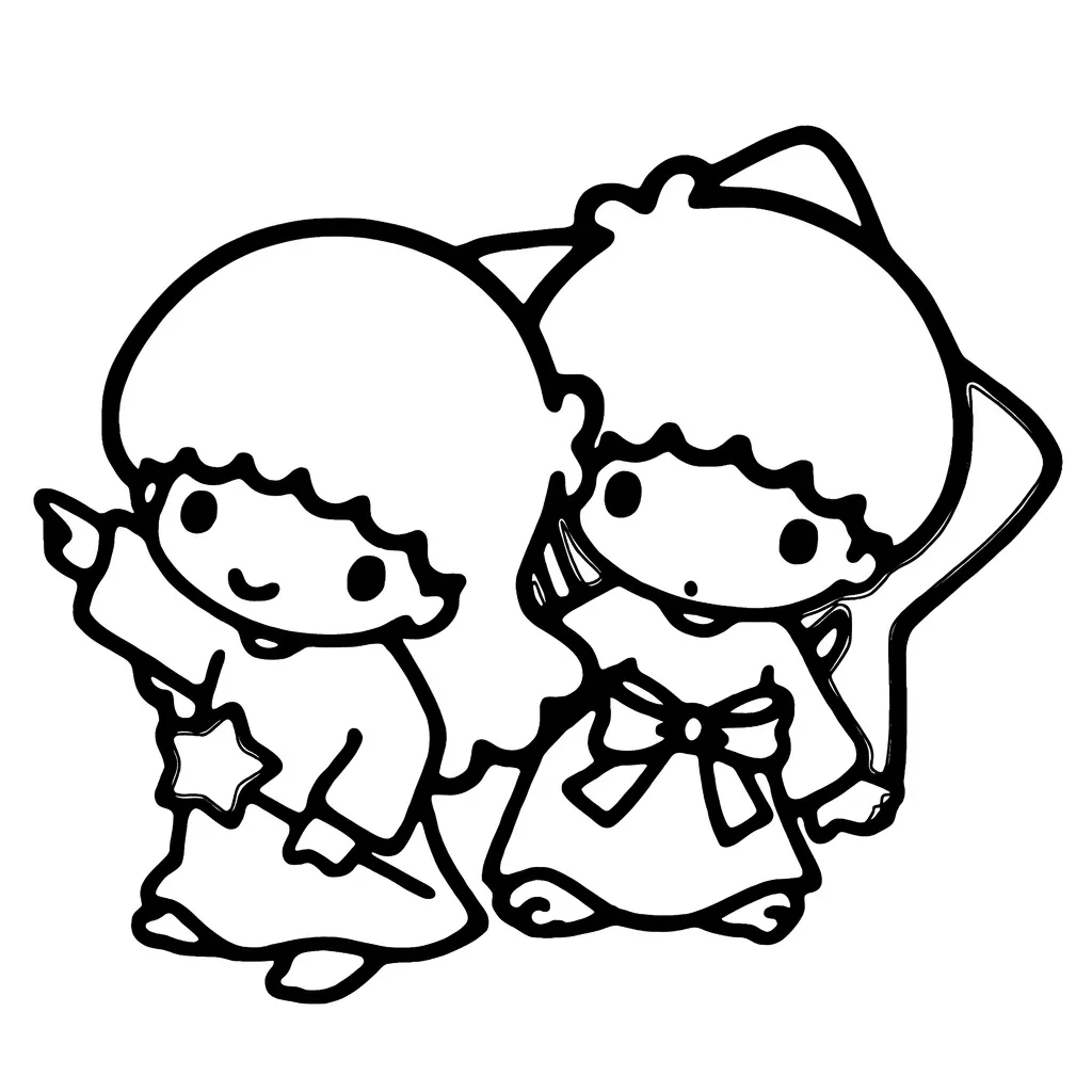 Little Twin Stars 27 para colorear para imprimir para niño de 2 años