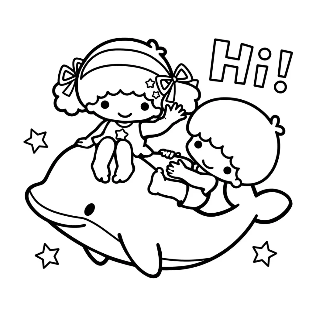 Little Twin Stars 29 de niño para colorear para imprimir