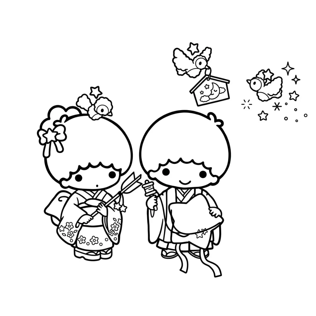 Little Twin Stars 3 para colorear para niño gratis