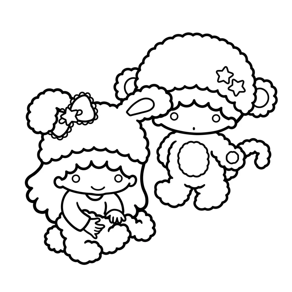 Little Twin Stars 5 para colorear y recortar