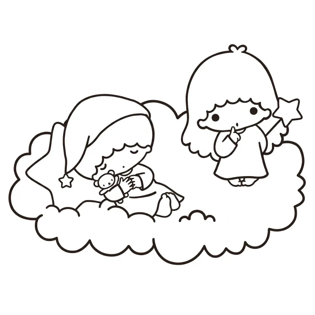 Little Twin Stars 7 de niño para colorear para imprimir
