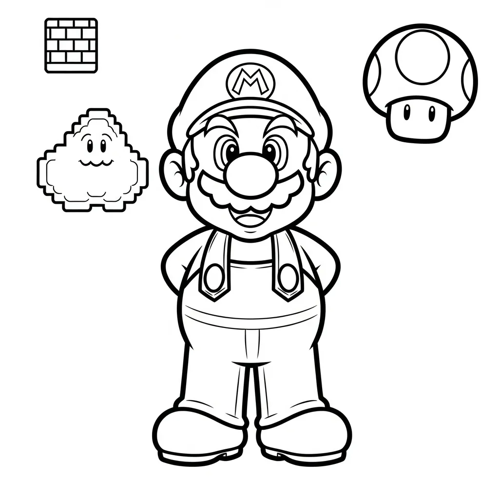 Mario Bros Coloring pages for children