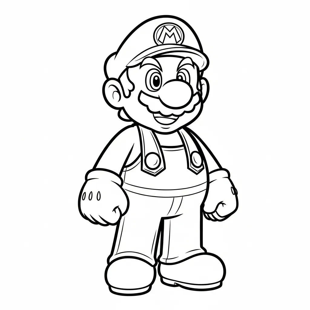 Mario Bros Coloring pages for kids to download