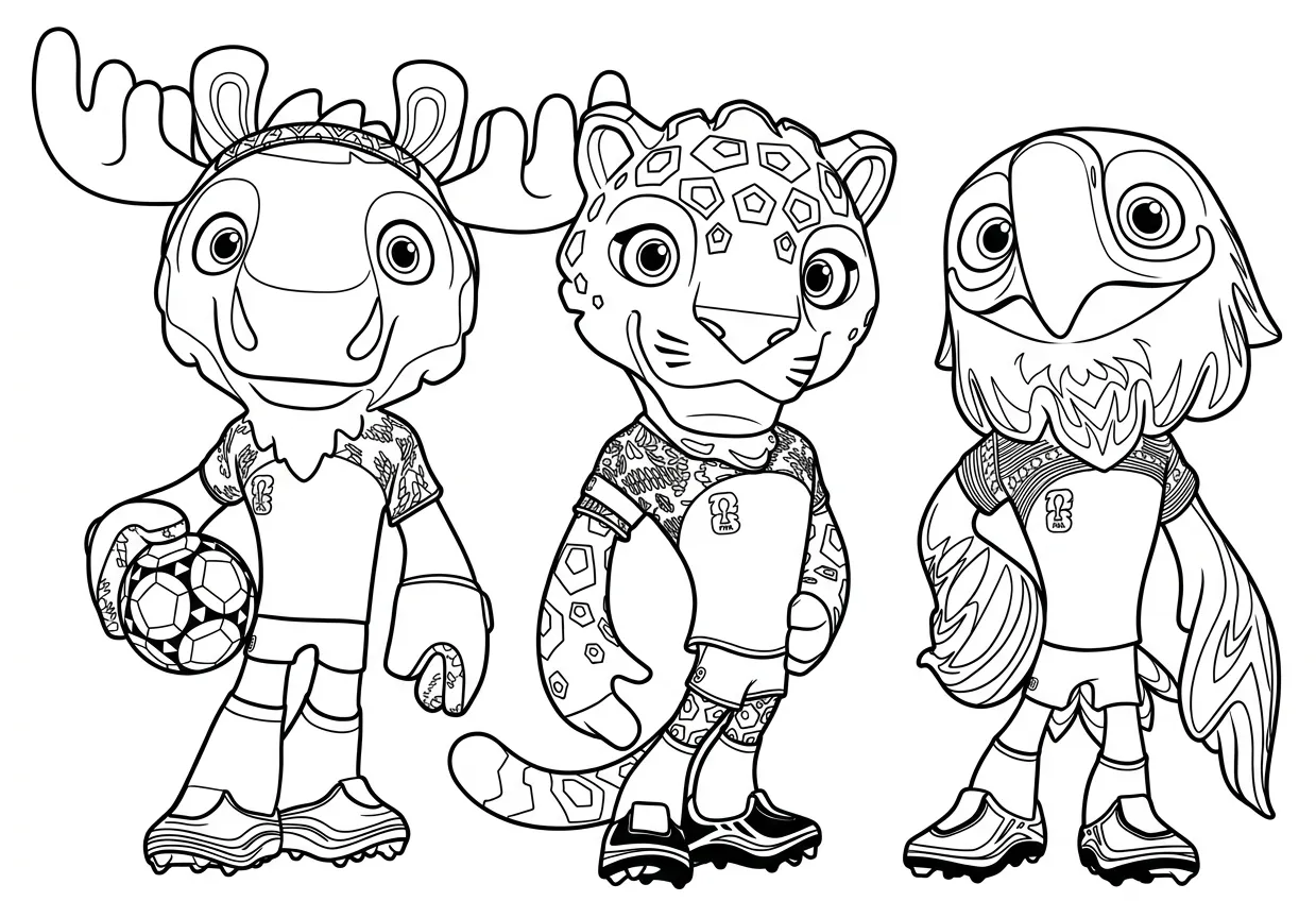 Mascota Del Mundial 2026 Para Colorear para colorear para niño de 5 años