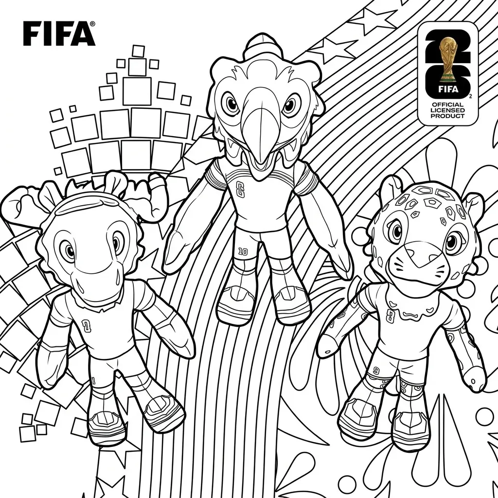 Mascota Del Mundial 2026 Para Colorear para colorear en línea para niño