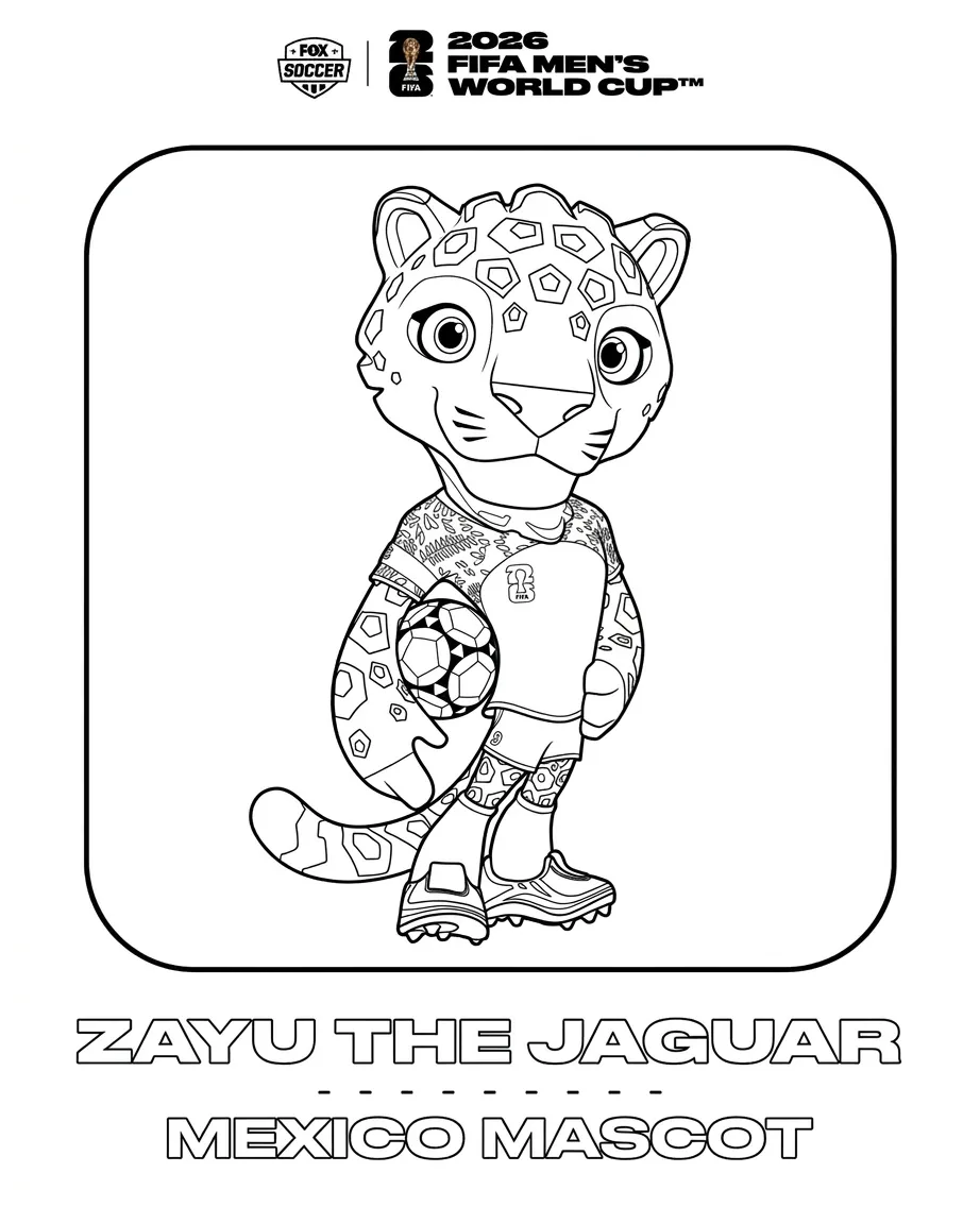 Mascota Del Mundial 2026 Para Colorear para colorear en línea