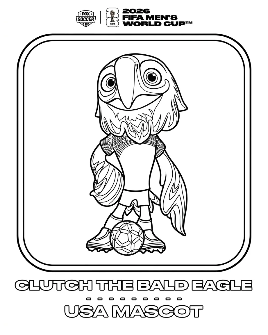 imagen de Mascota Del Mundial 2026 Para Colorear para colorear para niño