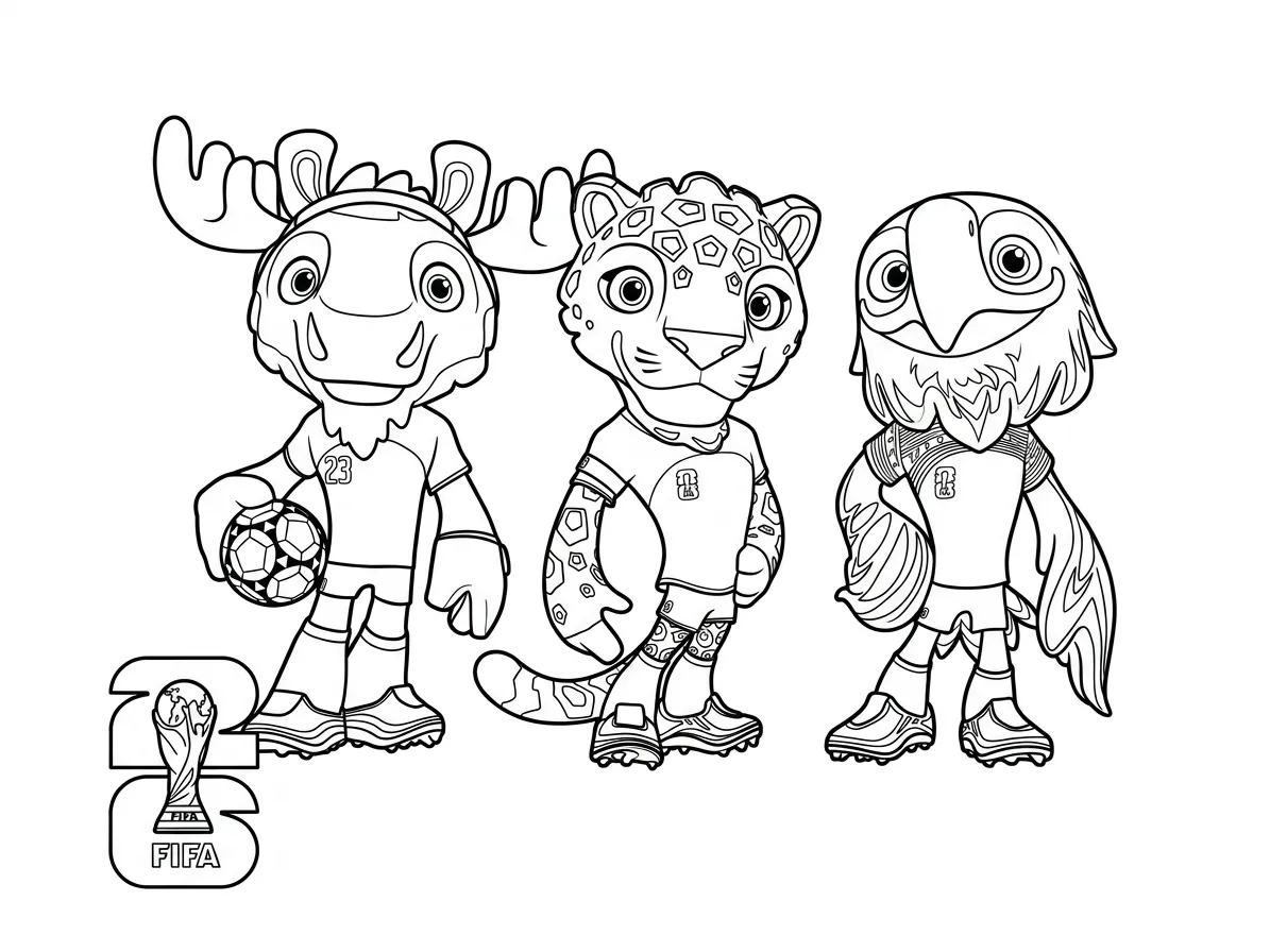 Mascota Del Mundial 2026 Para Colorear para colorear en línea para niño 1
