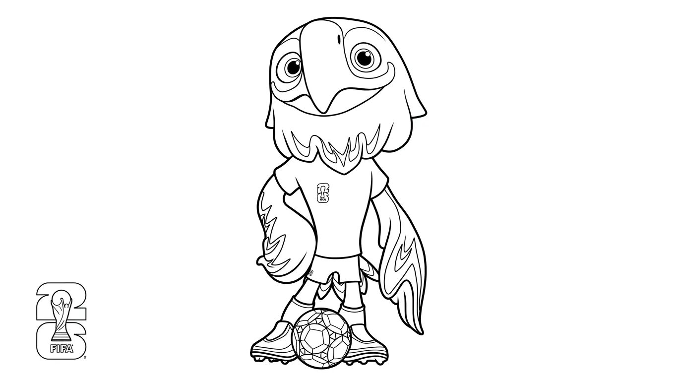 Mascota Del Mundial 2026 Para Colorear para colorear para niño de 8 años