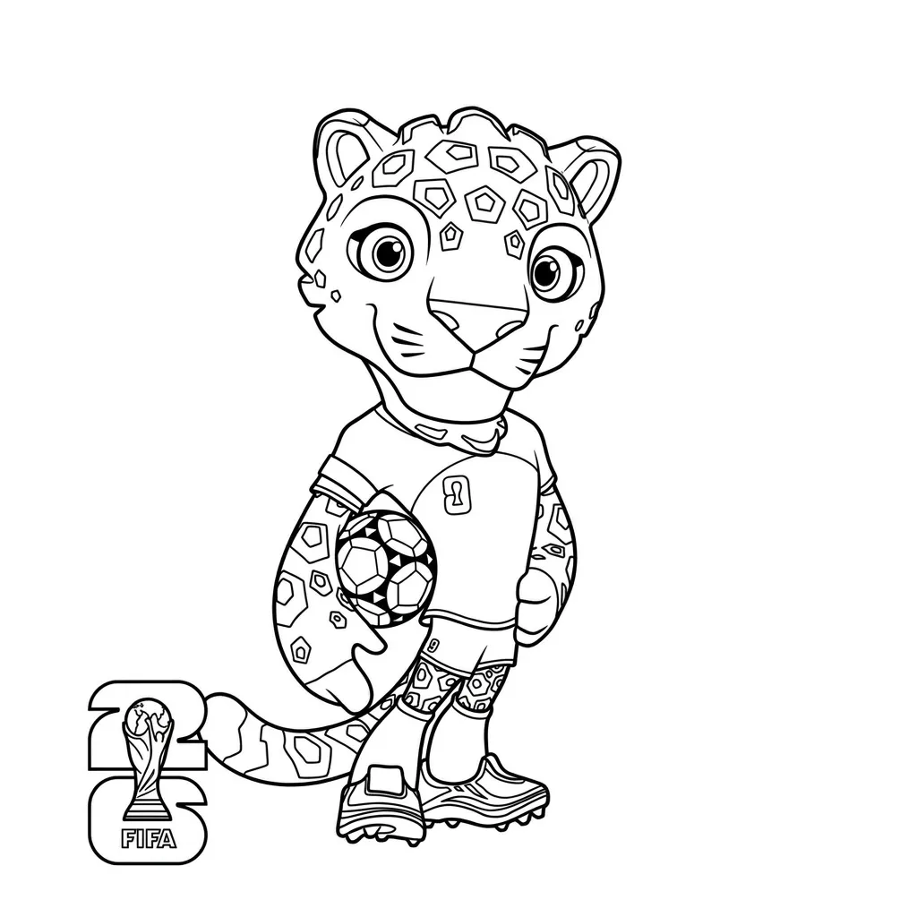 Mascota Del Mundial 2026 Para Colorear para colorear para imprimir para niño de 7 años 1