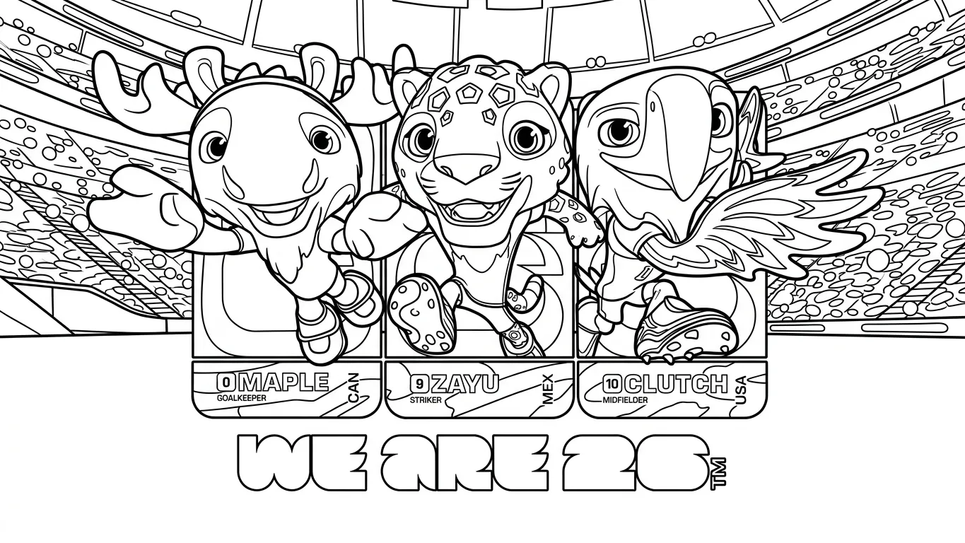Mascota Del Mundial 2026 Para Colorear para colorear para niño de 6 años