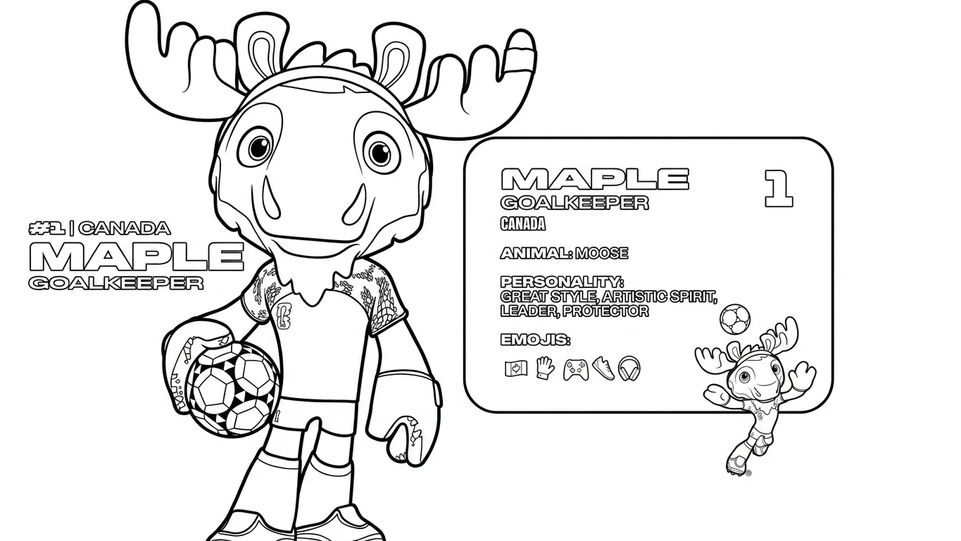 Mascota Del Mundial 2026 Para Colorear para colorear para imprimir para niño de 7 años