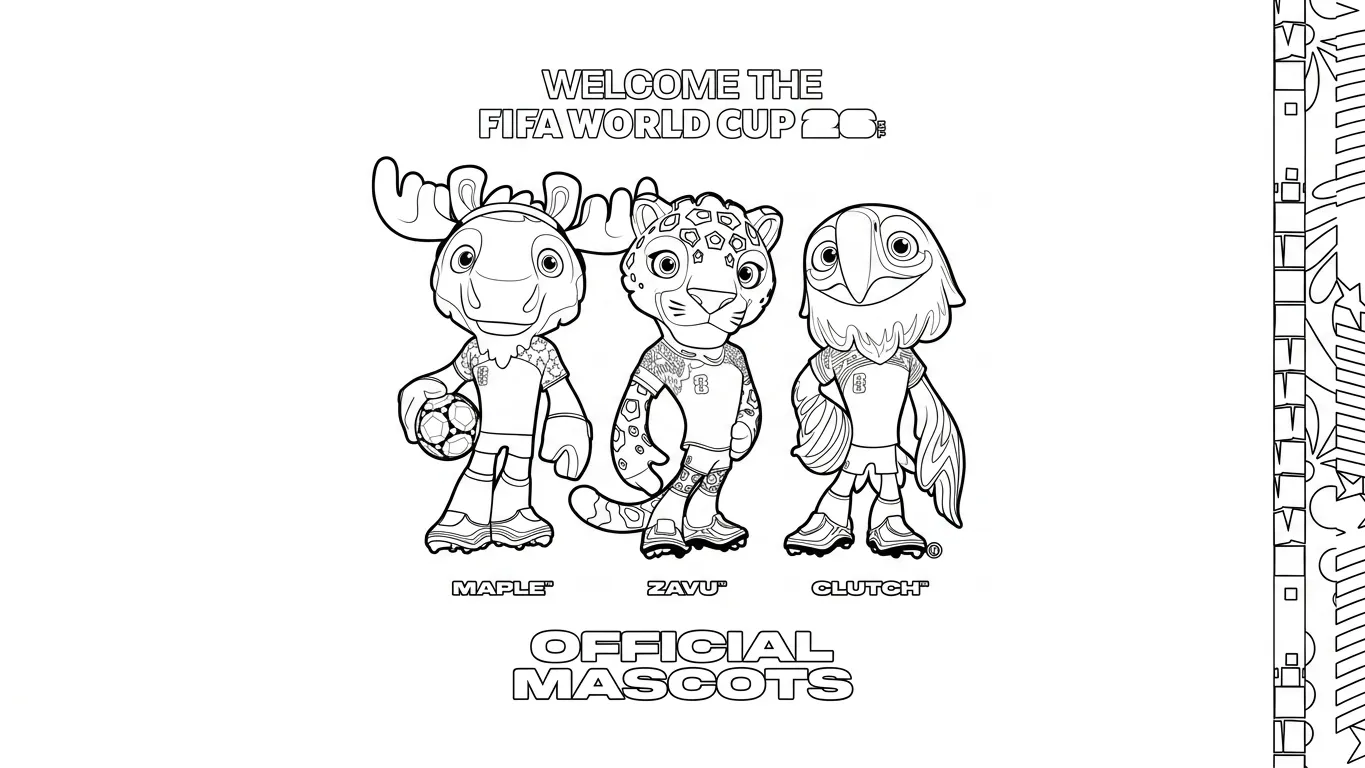 Mascota Del Mundial 2026 Para Colorear para colorear para imprimir pdf