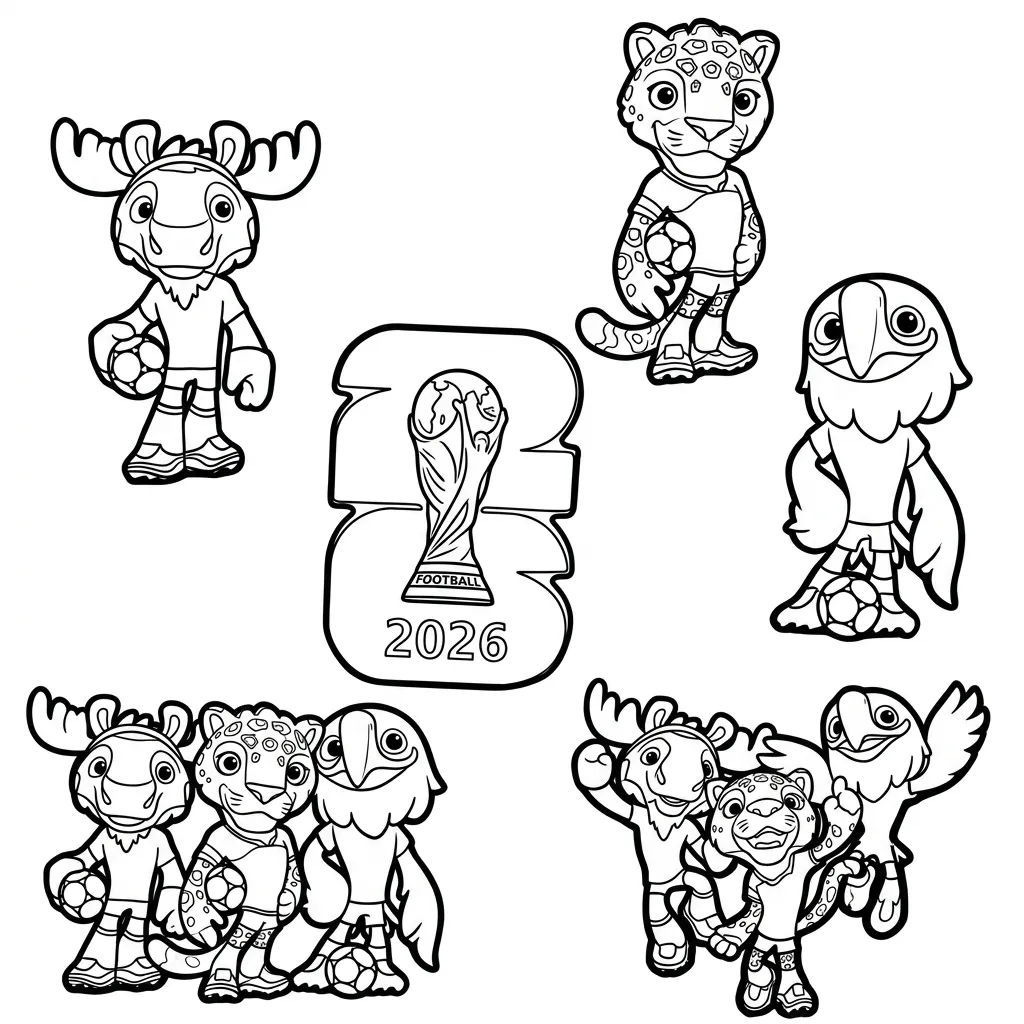 Mascota Del Mundial 2026 Para Colorear para colorear para niño gratis